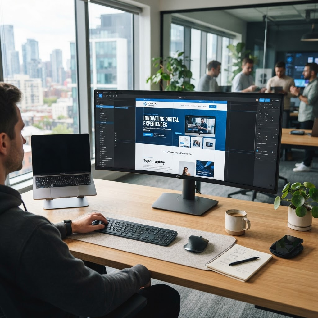 Website interface design workspace